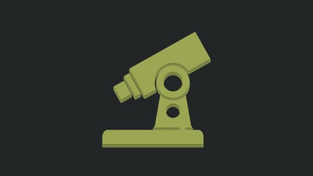 Icône Microscope Vert Isolé Sur Fond Noir Chimie Instrument Pharmaceutique — Video