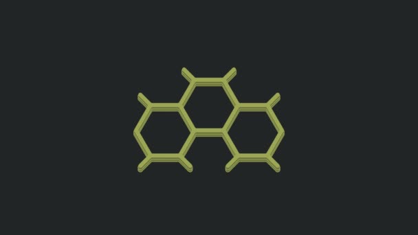 Green Chemical Formula Icon Izolat Fundal Negru Hexagon Abstract Pentru — Videoclip de stoc