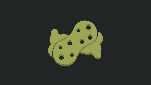 Зеленый Цвет Иконкой Пузырей Черном Фоне Мерцание Баста Мытья Посуды — стоковое видео