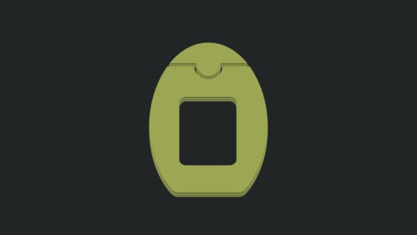 黒の背景に隔離されたシャンプーアイコンの緑のボトル 4Kビデオモーショングラフィックアニメーション — ストック動画
