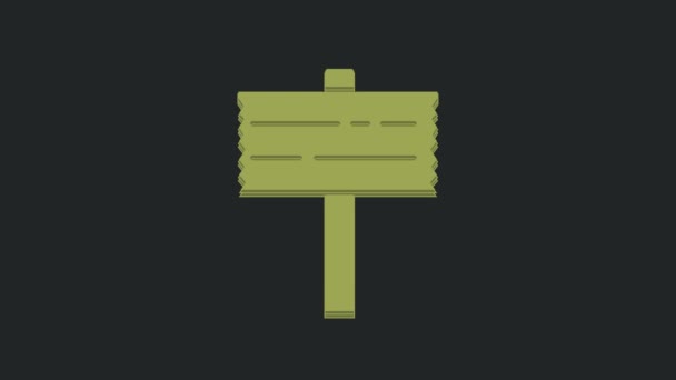 Зелений Дорожній Знак Сигпост Ізольований Чорному Тлі Покровський Символ Знак — стокове відео
