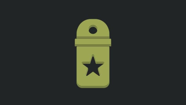 Зелена Ікона Chevron Ізольована Чорному Тлі Знак Військового Значка Відеографічна — стокове відео