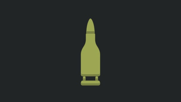 Иконка Green Bullet Выделена Черном Фоне Видеографическая Анимация — стоковое видео