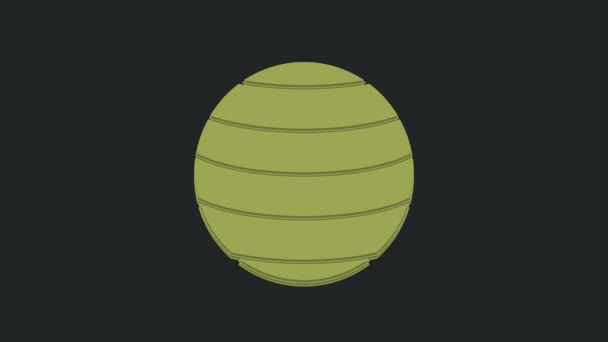 Icono Planeta Venus Verde Aislado Sobre Fondo Negro Animación Gráfica — Vídeos de Stock