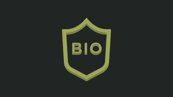 Bouclier Vert Pour Bio Vert Icône Nourriture Saine Isolé Sur — Video