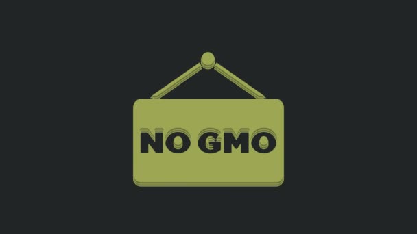 Зеленый Гмо Иконка Выделена Черном Фоне Генетически Модифицированный Акроним Организма — стоковое видео