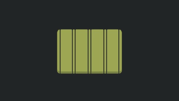 Иконка Зеленым Цветом Палитры Выделена Черном Фоне Модульная Сетка Видеографическая — стоковое видео