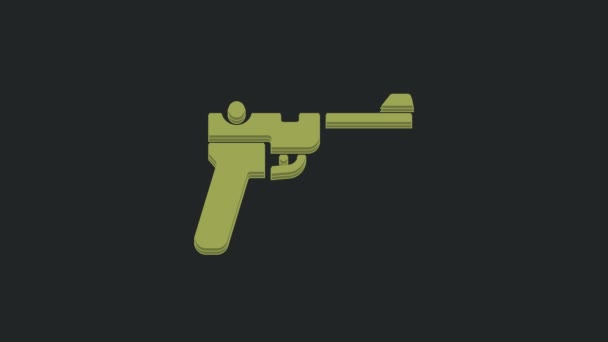 Icône Pistolet Vert Mauser Isolé Sur Fond Noir Mauser C96 — Video