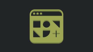 Siyah arkaplanda Green Different dosya simgesi izole edildi. 4K Video hareketli grafik canlandırması.