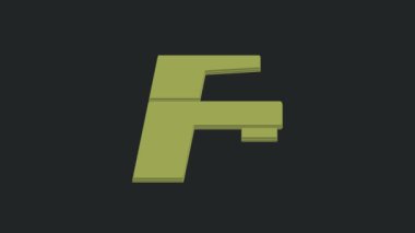 Yeşil su musluğu simgesi siyah arkaplanda izole edildi. 4K Video hareketli grafik canlandırması.