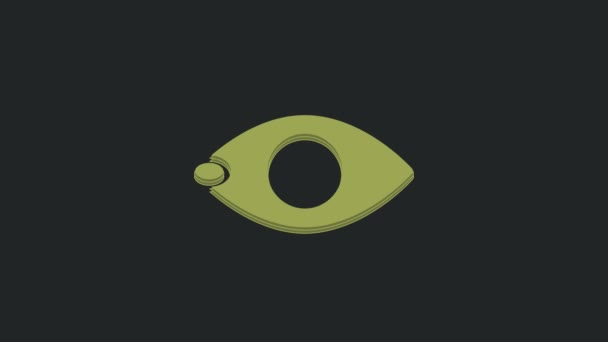 Ícone Cegueira Verde Isolado Fundo Preto Sinal Cego Animação Gráfica — Vídeo de Stock