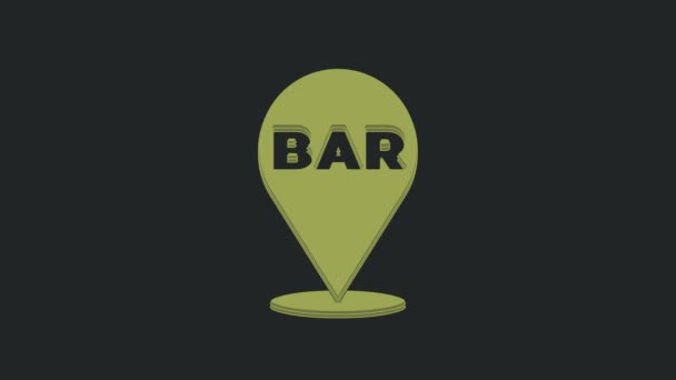 Siyah Arka Planda Izole Edilmiş Yeşil Alkol Veya Bira Bar — Stok video