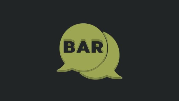 Green Street Πινακίδα Επιγραφή Bar Εικονίδιο Απομονώνονται Μαύρο Φόντο Κατάλληλο — Αρχείο Βίντεο