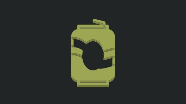 Иконка Зеленой Соды Выделена Черном Фоне Видеографическая Анимация — стоковое видео
