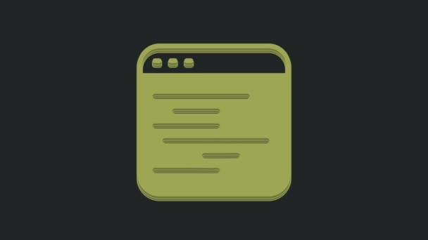 Green Software Web Developer Programming Code Icon Isolated Black Background — Stock Video