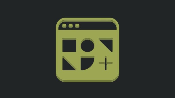 Green Different Files Icon Isolated Black Background Video Motion Graphic — Stock Video