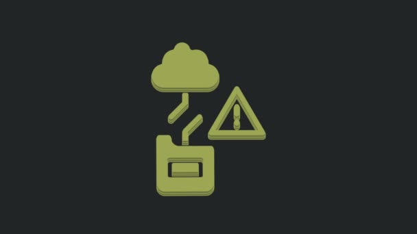 绿云技术数据传输和存储图标隔离在黑色背景下 4K视频运动图形动画 — 图库视频影像