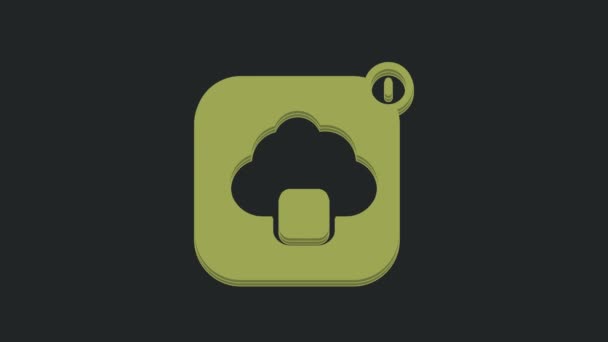 Icona Trasferimento Dati Archiviazione Della Tecnologia Green Cloud Isolata Sfondo — Video Stock