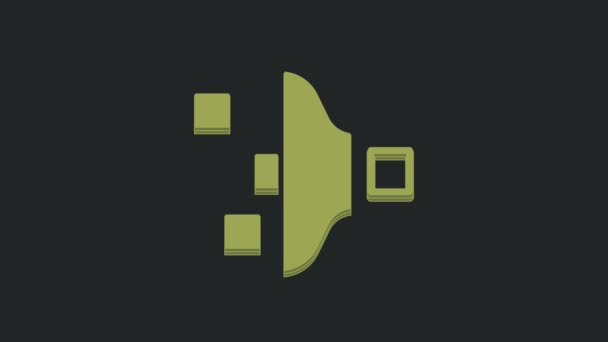 绿色过滤器设置图标隔离在黑色背景 4K视频运动图形动画 — 图库视频影像