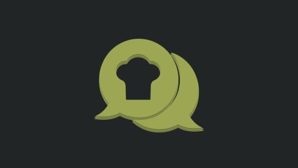 Sombrero Chef Verde Icono Burbuja Del Habla Aislado Sobre Fondo — Vídeos de Stock