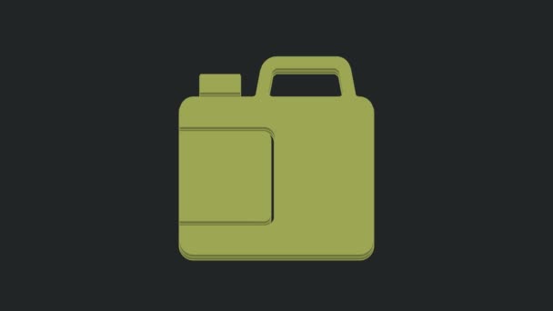 绿色塑料瓶 用于洗衣粉 漂白剂 洗碗液或其他在黑色背景上隔离的清洁剂图标 4K视频运动图形动画 — 图库视频影像