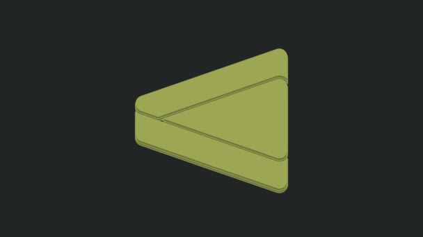 绿色台球三角形图标孤立在黑色背景 4K视频运动图形动画 — 图库视频影像