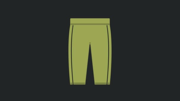 Pantalones Green Golf Icono Aislado Sobre Fondo Negro Equipamiento Deportivo — Vídeos de Stock