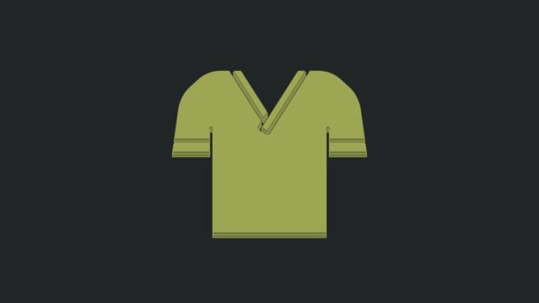 Camisa Verde Golf Icono Aislado Sobre Fondo Negro Equipamiento Deportivo — Vídeos de Stock