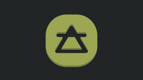 绿色空气元素的符号炼金术图标孤立在黑色背景 基本的神秘主义元素 4K视频运动图形动画 — 图库视频影像