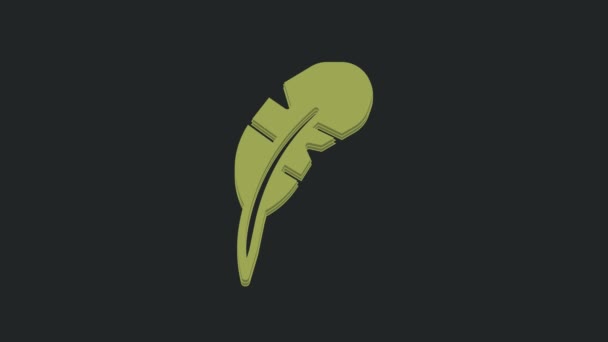 Ікона Зеленого Пір Ізольована Чорному Тлі Відеографічна Анімація — стокове відео