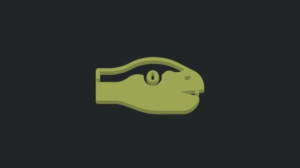 Ikona Zeleného Hada Izolovaná Černém Pozadí Grafická Animace Pohybu Videa — Stock video