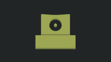 Yeşil sprey, siyah arkaplanda izole edilmiş başlık simgesini temizleyebilir. 4K Video hareketli grafik canlandırması.