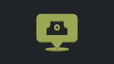 Yeşil sprey, siyah arkaplanda izole edilmiş başlık simgesini temizleyebilir. 4K Video hareketli grafik canlandırması.