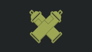 Siyah arkaplanda izole edilmiş yeşil boya spreyi ikonu. 4K Video hareketli grafik canlandırması.