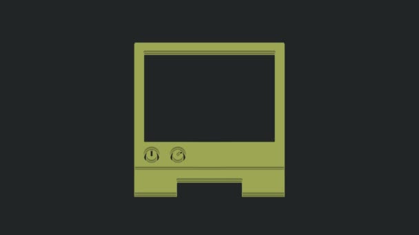 黒の背景に隔離された緑の音声アシスタントアイコン 音声制御ユーザーインターフェイススマートスピーカー 4Kビデオモーショングラフィックアニメーション — ストック動画