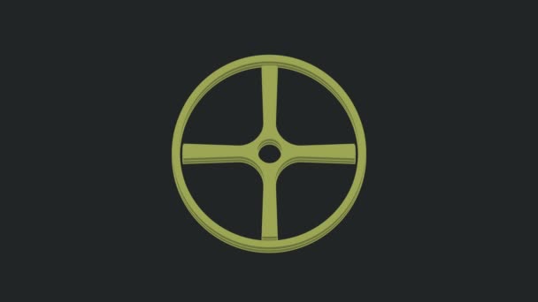 Grünes Fahrrad Symbol Isoliert Auf Schwarzem Hintergrund Radrennen Extremsport Sportgeräte — Stockvideo