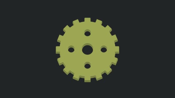 Иконка Зеленой Велосипедной Звездочки Выделена Черном Фоне Видеографическая Анимация — стоковое видео