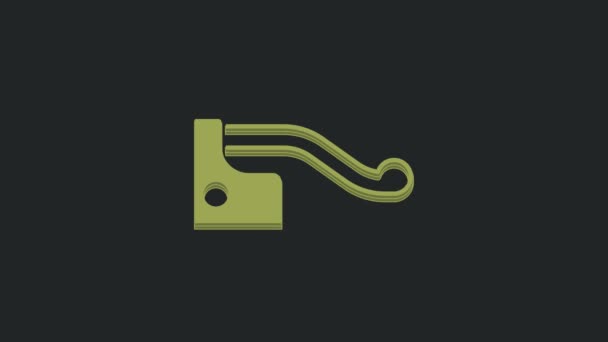 Green Bicycle Brake Icon Isolated Black Background Video Motion Graphic — Stock Video