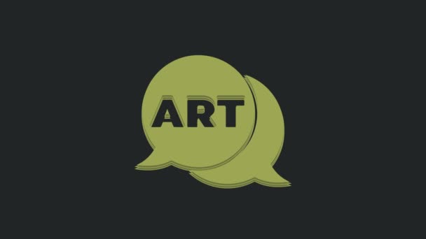 Grüne Sprechblase Mit Textkunstsymbol Isoliert Auf Schwarzem Hintergrund Nachrichtensymbol Kommunikation — Stockvideo