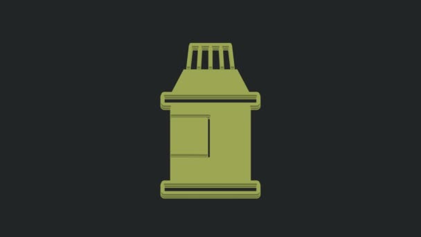 Green Paint Gouache Jar Ikon Pewarna Terisolasi Latar Belakang Hitam — Stok Video