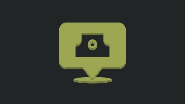 Groene Spuitbus Dop Pictogram Geïsoleerd Zwarte Achtergrond Video Motion Grafische — Stockvideo