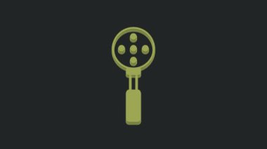 Siyah arkaplanda yeşil Spatula simgesi izole edildi. Mutfak spatula ikonu. Barbekü spatula işareti. Barbekü ve ızgara aleti. 4K Video hareketli grafik canlandırması .