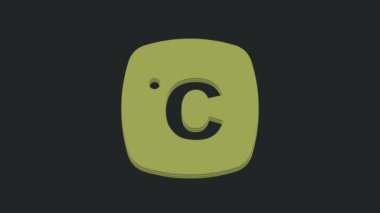 Yeşil Celsius simgesi siyah arkaplanda izole edildi. 4K Video hareketli grafik canlandırması .