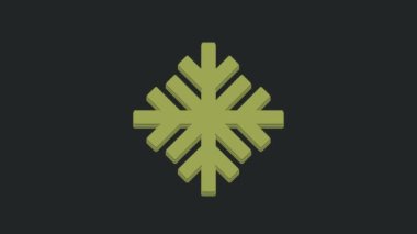Yeşil Kar Tanesi simgesi siyah arkaplanda izole edildi. 4K Video hareketli grafik canlandırması .
