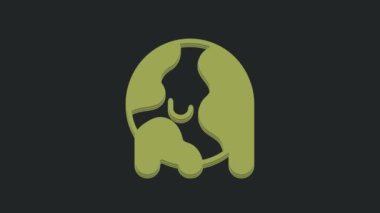 Yeşil Gezegen Dünyası 'nın erimesi siyah arka planda izole edilmiş küresel ısınma ikonuna dönüşüyor. Ekolojik problemler ve çözümler - termometre. 4K Video hareketli grafik canlandırması .