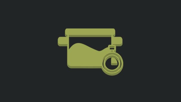 绿色烹饪壶图标孤立在黑色背景 蒸煮或炖煮食品的象征 4K视频运动图形动画 — 图库视频影像