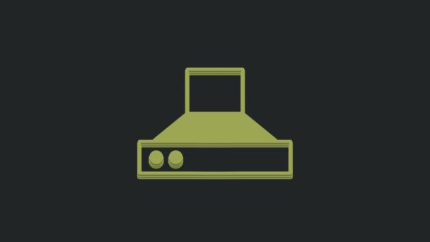 Green Kitchen Extractor Εικονίδιο Ανεμιστήρα Απομονώνονται Μαύρο Φόντο Κουκούλα Κουζίνας — Αρχείο Βίντεο