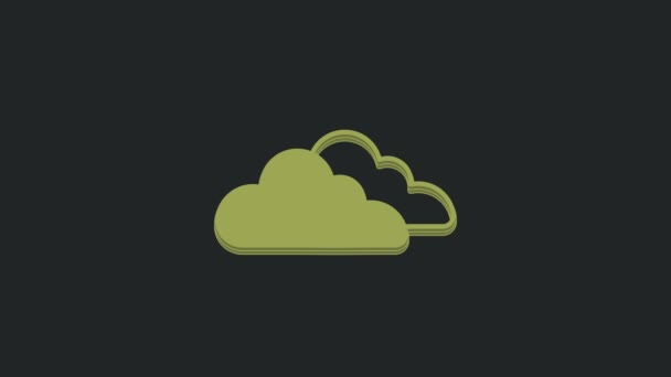 Πράσινο Εικονίδιο Cloud Απομονωμένο Μαύρο Φόντο Γραφική Κίνηση Κίνησης Βίντεο — Αρχείο Βίντεο