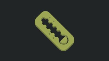 Yeşil Meteoroloji termometresi siyah zeminde izole edilmiş ısı ve soğuk ikonu ölçüyor. Termometre termometresi sıcak ya da soğuk hava gösteriyor. 4K Video hareketli grafik canlandırması .