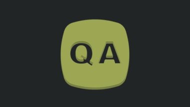 Siyah arkaplanda Soru ve Yanıt simgesiyle yeşil konuşma baloncukları. Q ve A sembolü. SSS işareti. Konuşma balonu ve çizelgesi. 4K Video hareketli grafik canlandırması .